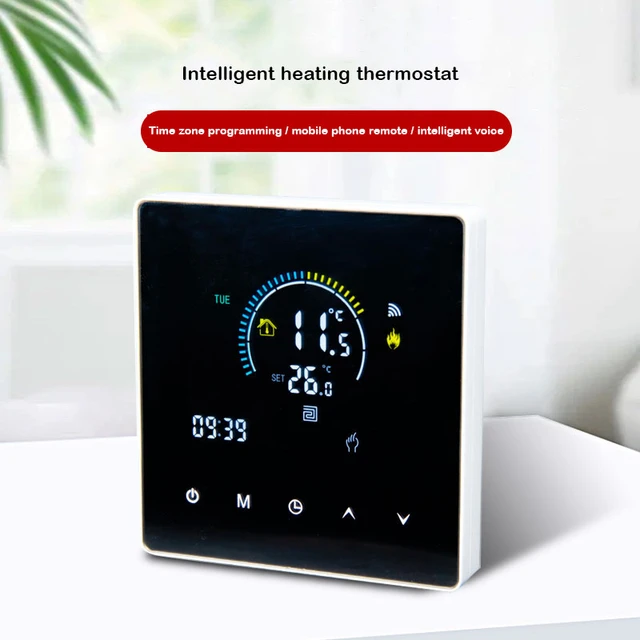 Graffiti smart wifi black water underfloor heating thermostat with mains  linkage Gas wall mounted panel AE02HIS-
