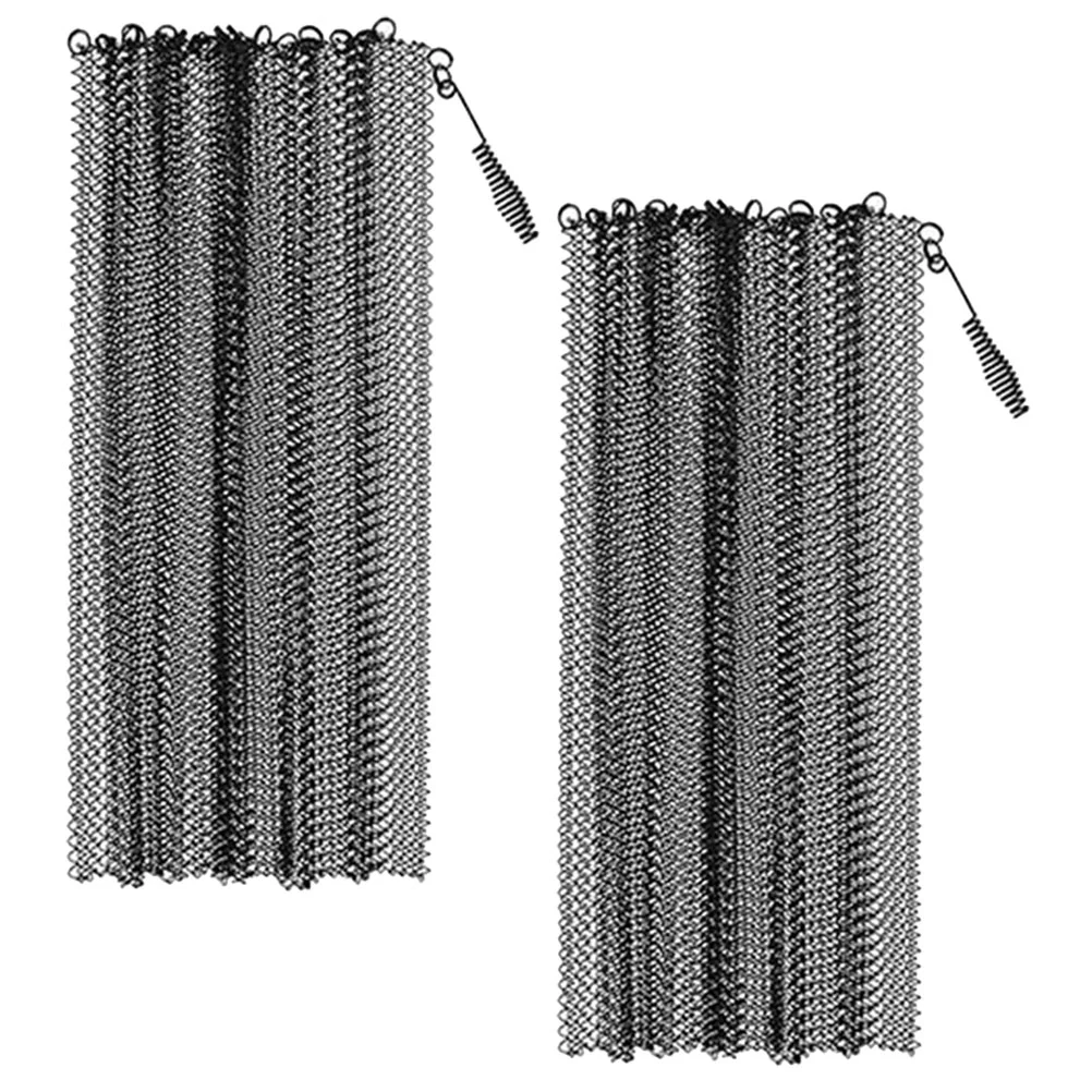 2 Pcs Iron Fireplace Mesh Screens Door Sparks Guard Curtains Hearth Safety Stoves Heating Cooling Vents Fireplace Tools Metal