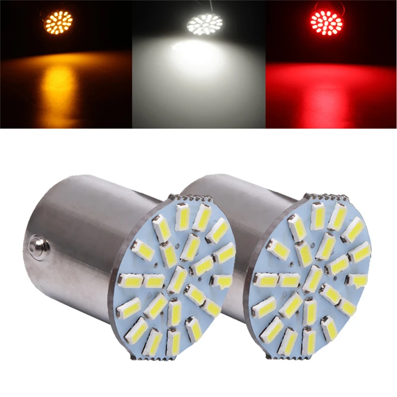 100pcs BA15S P21W 1156 BAY15D 1157 T20 7440 7443 22 LED SMD ڵ ڵ ǥ     3014 DC 12V 24V