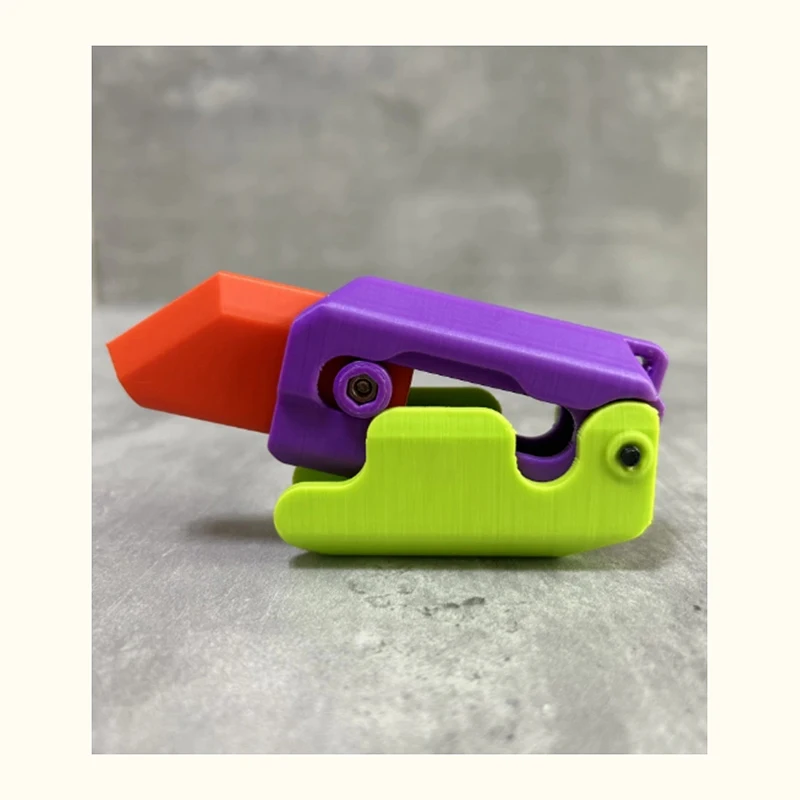 3D Carrot Gravity Knife Fidget Toys Children Fun Decompression Push Card Small Toys 3D Printing Plastic Carrot Knife