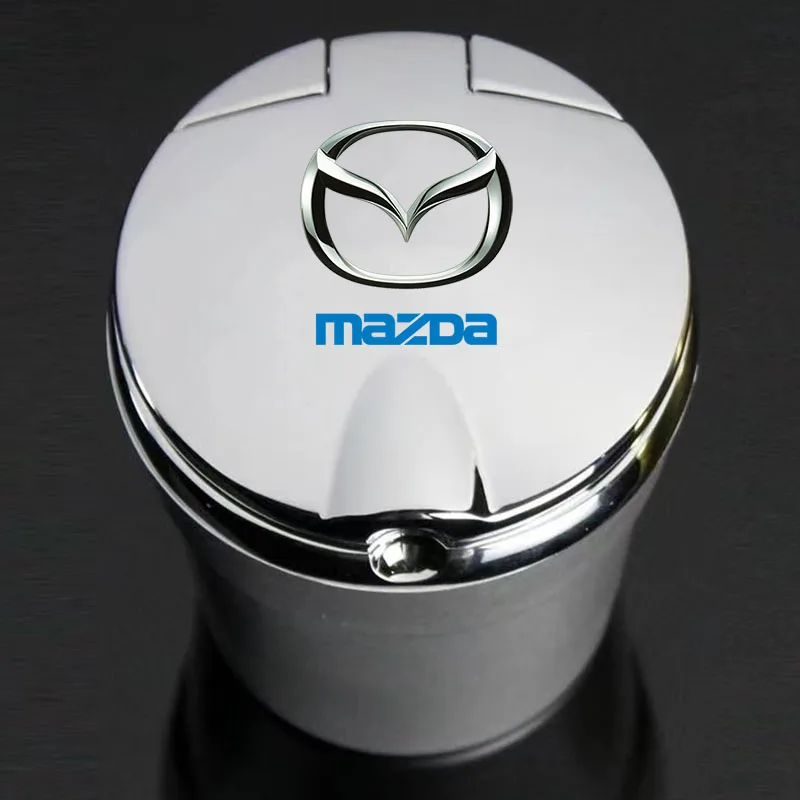 Auto-Aschenbecher mit Abdeckung, LED-Licht, Kfz-Aschenbecher für Mazda 3 bk bl bj bn 323 Axela Atenza CX-3 CX-4 CX5 CX-7 CX-9 Zubehör – Detail 3