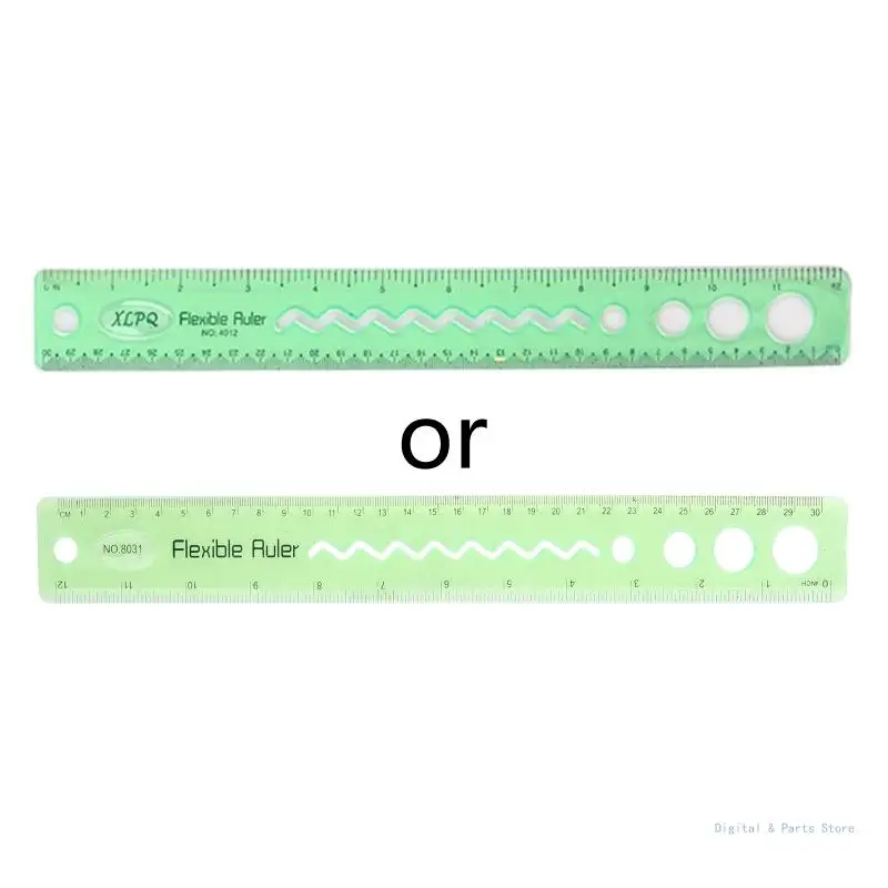 

M17F 30cm Soft Flexible Ruler Multicolor Measure Straight Rulers Office School Suppli