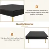 2435-cdd70e.jpg ON-TREND Exquisite High Gloss Coffee Table 4 Golden Legs and 2 Small Drawers 2-Tier Square Center Table for Living Room Black