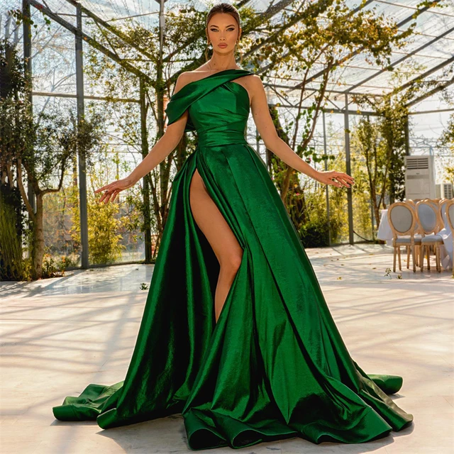 Custom Made Muslim Hunter Green Sequined Illusion Forest Green Prom Dress  With Long Sleeves And Puffy Skirt For Formal Parties From Freesuit, $173.77  | DHgate.Com