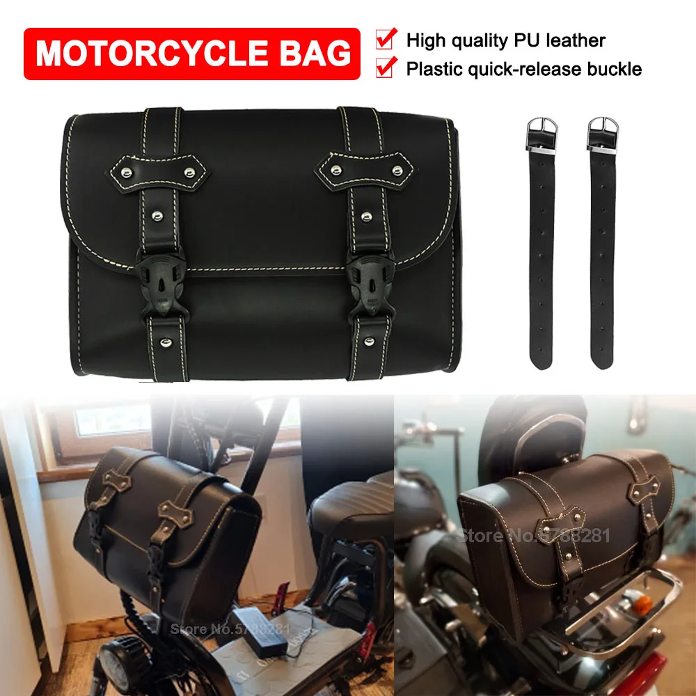Borsa Laterale Moto Per Harley Sportster Xl883 Xl1200 Per Yamaha Xv-250 Xv-125 Virago Borsa Portautensili Laterale In Pelle Pu