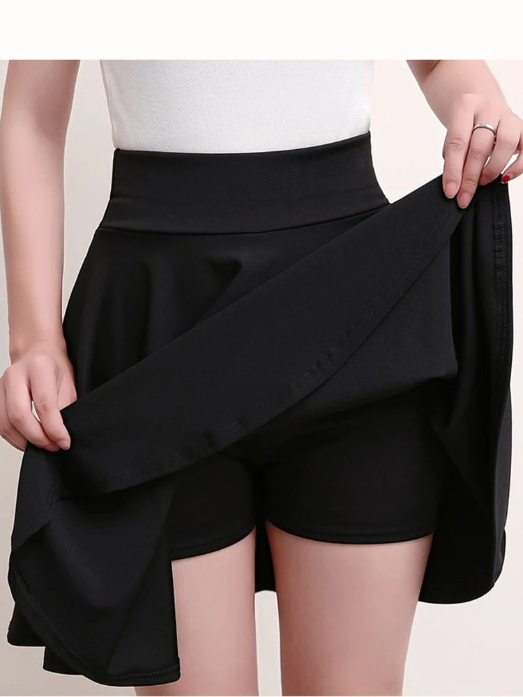 

Korean Basic Shorts Skirt Women Fashion Versatile Pleated Skirt Summer Casual Mini Fluffy Skirt Lady Elegant Flared A-line Dress