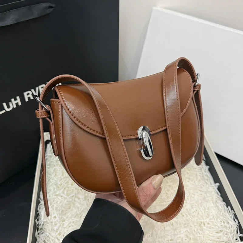 

Дизайнерская сумка и кошелек, Высококачественная кожаная сумка-седло через плечо для женщин, простая сумка через плечо под подмышек, брендовые сумки