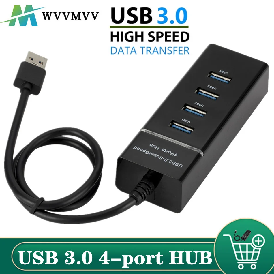 

WvvMvv 4 Ports USB 2.0 3.0 HUB Splitter High Speed HUB High-Speed Multi Expansion For Desktop PC Laptop Adapter USB 3.0 HUB