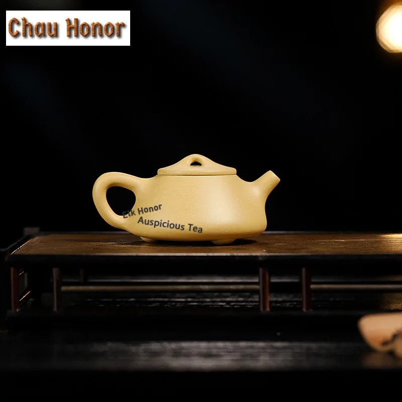 Yixing Purple Sand Ziye Stone Scoop Tea Set Complete Set Creative Tea Ceremony Set Teapot and Tea Cup Set Tableware Ornaments