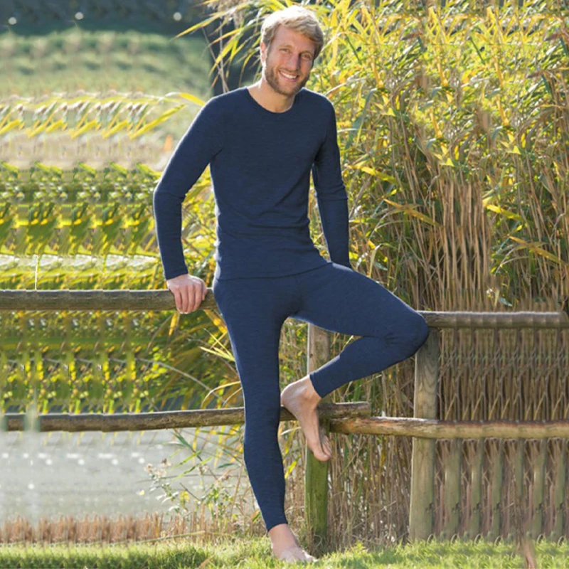 JHOKCI Men's Thermal Underwear Set Winter Warm Long Johns