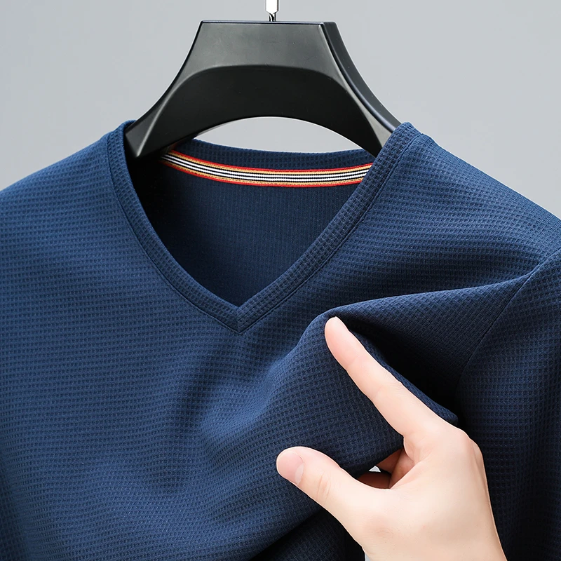 PlatiNum Waffle V-Neck T-Shirt Side View