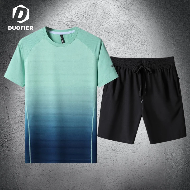 

Men's Sportswear Clothing Summer Casual Men's Suit Sports Suit Short-sleeved T-shirt Shorts 2 Piece Tracksuit Sweat Quick Drying