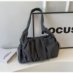 Versatile Nylon Tote Bag for Women - Large Capacity Summer 2024 Handbag (Gray)