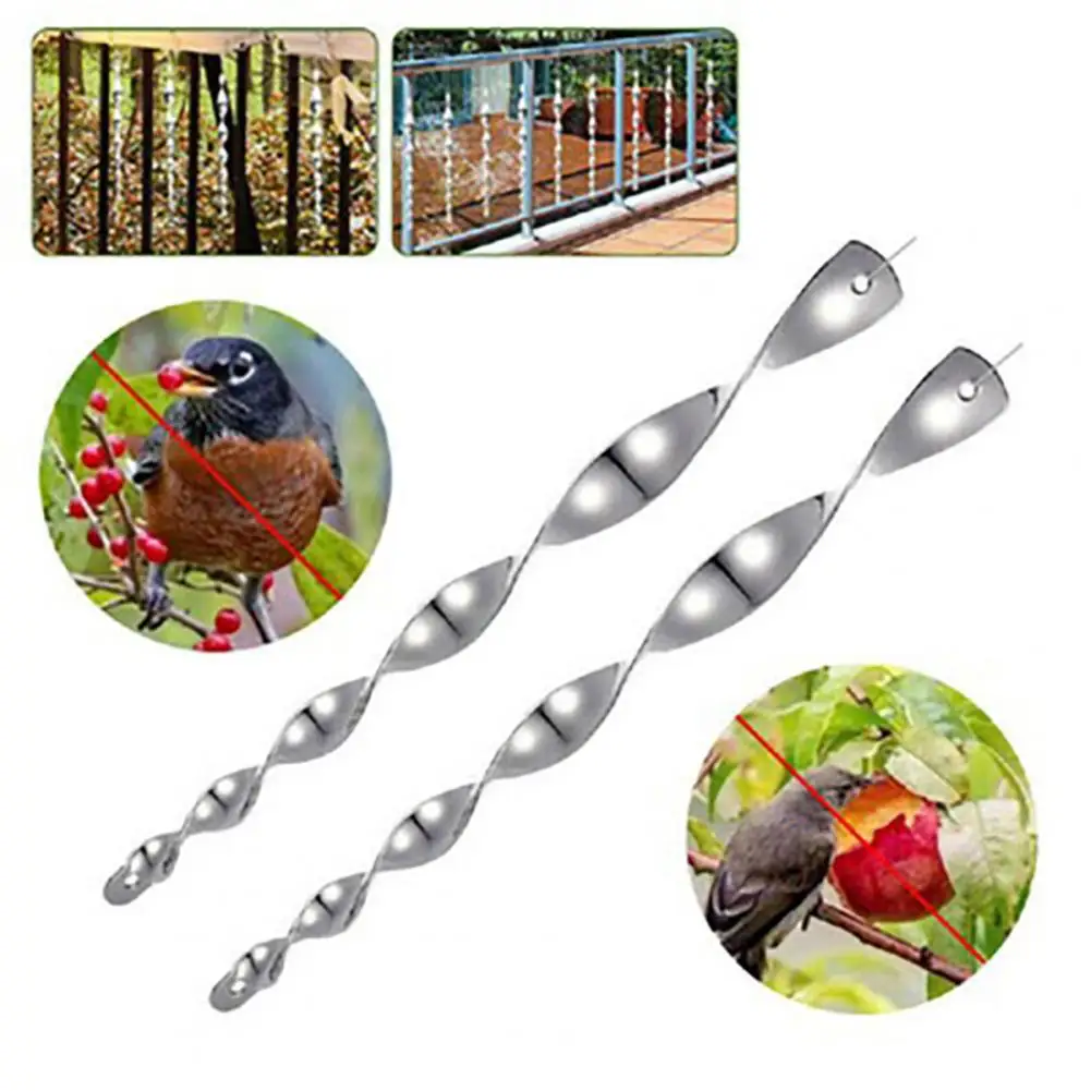 

Bird Deterrent Device Reflective Spiral Rods Bird Deterrent Sticks Vibrant Color Sparkling Outdoor Bird Repellent for Birds