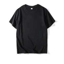 Unisex Custom Design Personalized Harajuku Solid Color Pure Cotton T - Shirt with Logo and Text Printing - XS (Black)
