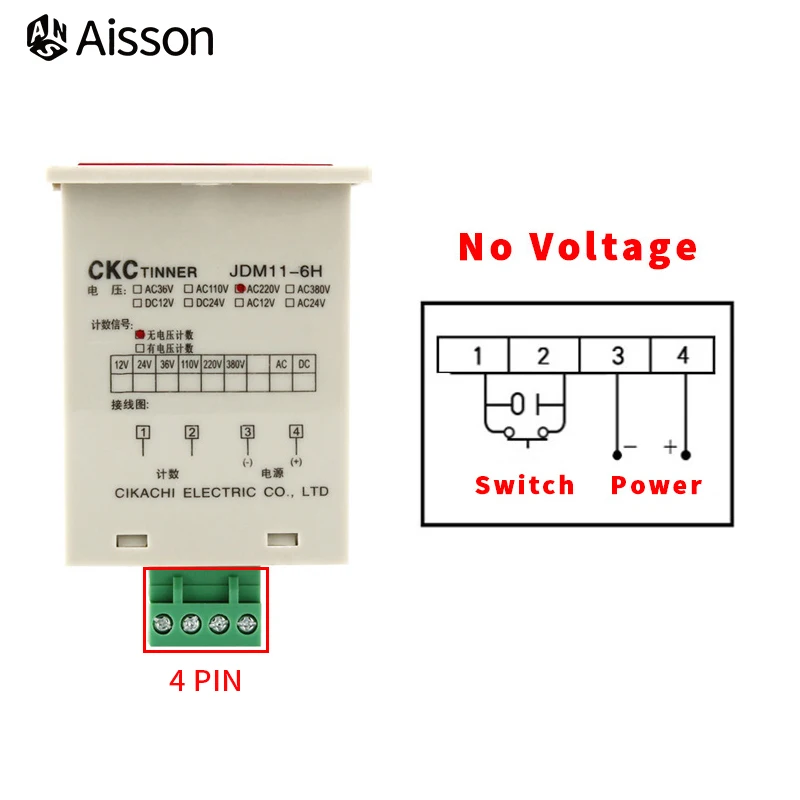 JDM11-6H 6자리 전자 디지털 카운터 디스플레이 AC100-240V DC 12-24V 36V 산업용 펀치 카운터
