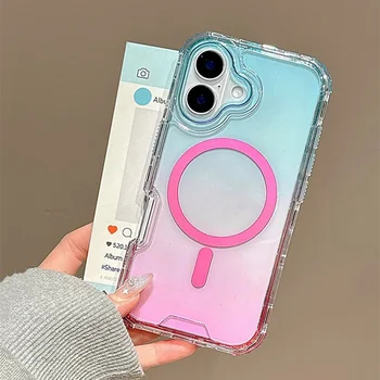 iPhone Gradient Clear Magnetic Shockproof Case 1