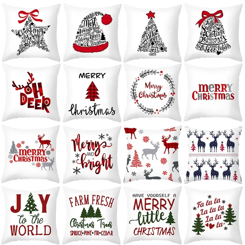 

Christmas Cushion Cover Pillowcase Merry Christmas Decorations For Home Noel Navidad 2021 Xmas Ornaments Happy New Year 2021