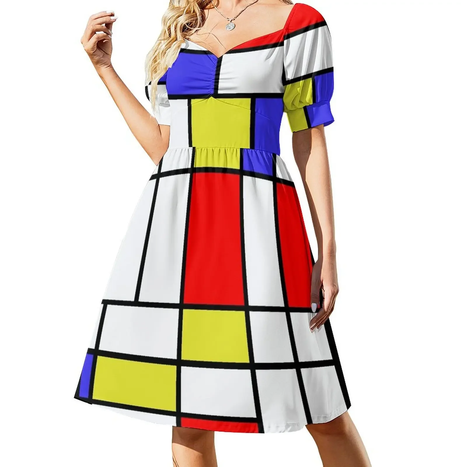 thumbnail image 1 of Vestido sin mangas Mondrian #58 vestido de verano mono de verano para mujer Vestido, 1 of 7