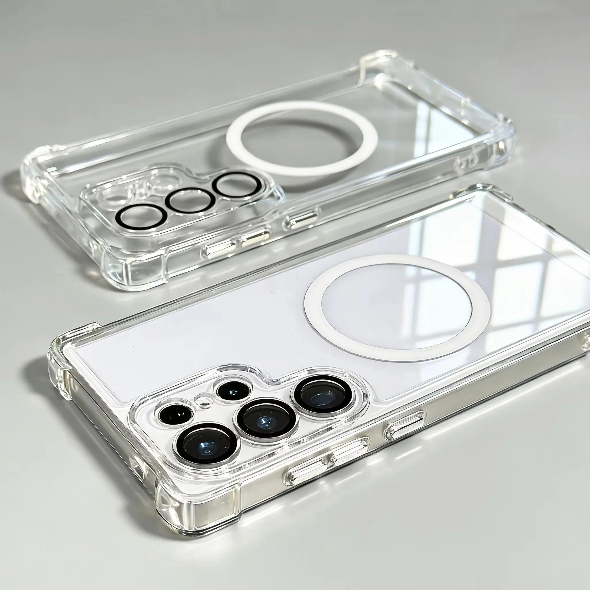 Transparent Armour Magnetic Phone Case with Reinforced Protective Cover