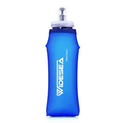 Widesea 600ml Foldable Soft Water Bottle - Lightweight Outdoor Hydration Flask (Blue)