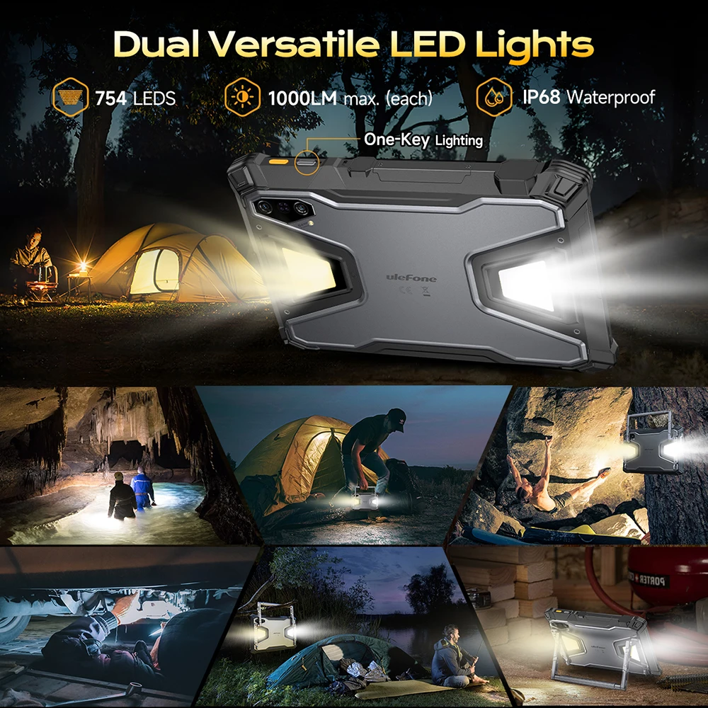 Ulefone Armor Pad 5 Pro 5G Rugged Tablet 24200 mAh  Android 15 Tablet 12GB+20GB RAM ，512GB ROM 64MP 120W GPS NFC