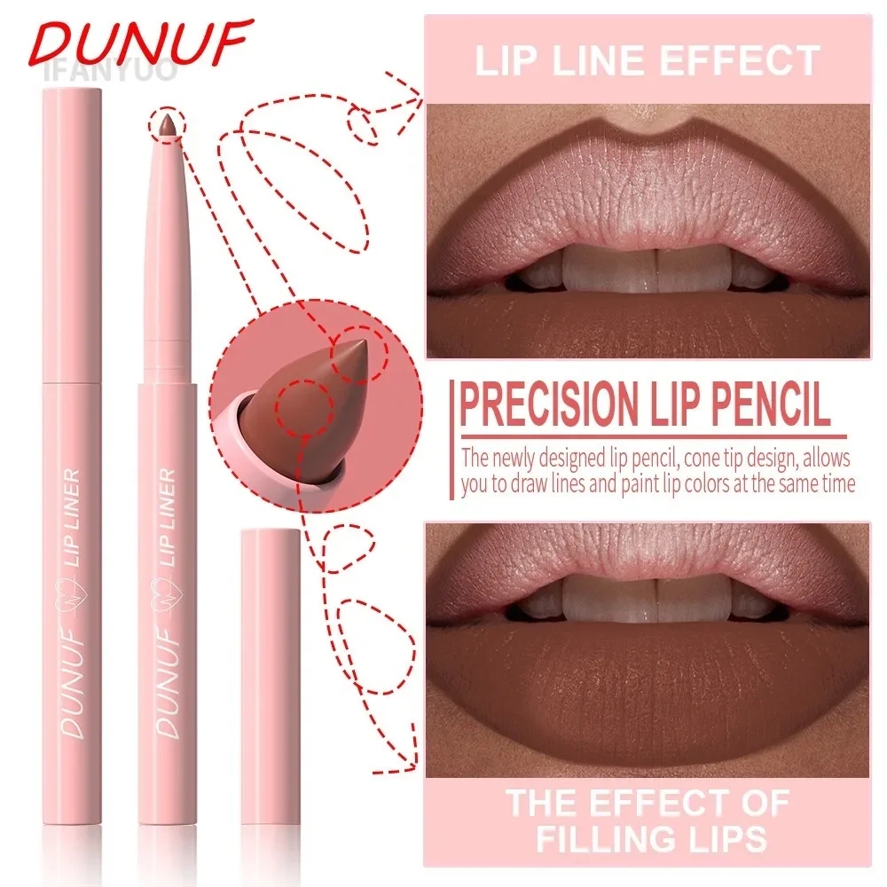 Tapered Nib Lip Liner Pencil Long-Lasting Matte Creamy Plumping Lip Stain Waterproof Natural Nude Brown Slim Lip Liner Makeup 3