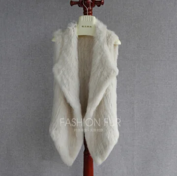 

Fur High quality Warm Top quality Women Gilets Real Genuine Rabbit Winter Knitted Gilet Vest Lady