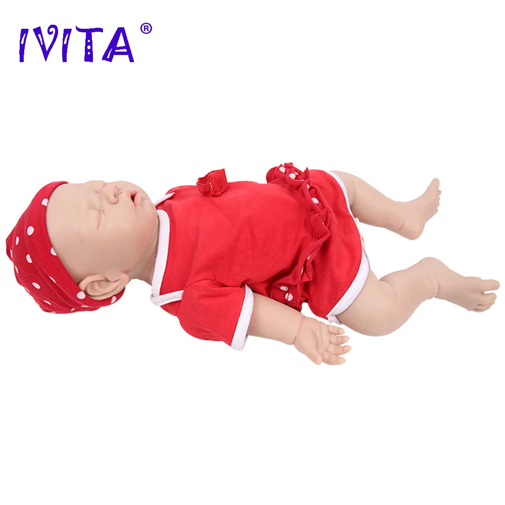 IVITA WG1528 43cm Full Body Silicone Reborn Baby Doll Realistic Girl Dolls Unpainted Baby Toys with Clothes for Children Gift 5