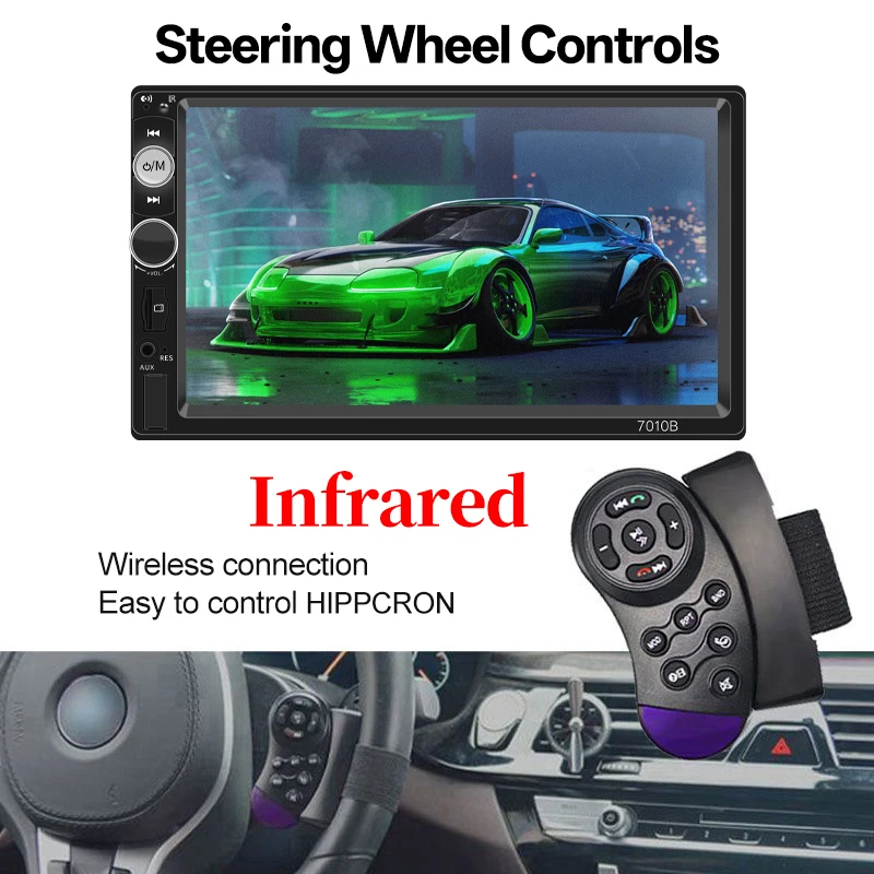 2din Car Radio Carplay Android Auto 7" Touch Screen Stereo Multimedia MP5 Player