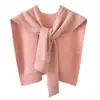 Core Spun Yarn Knitted Shawl Women Colorful Thin Shawl Summer Knotted Fake Collar Scarf 4