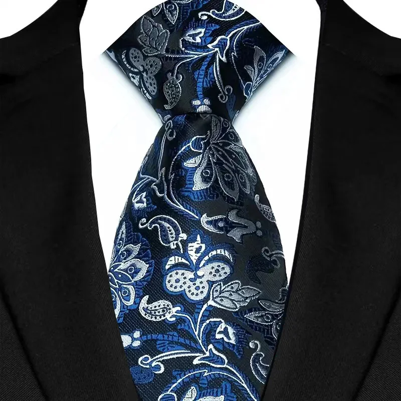 Luxus 8CM Herren Krawatte Floral Paisley Krawatten Für Mann Bräutigam Jacquard Gewebt Krawatte Zubehör Für Business Hochzeit party – Detail 6
