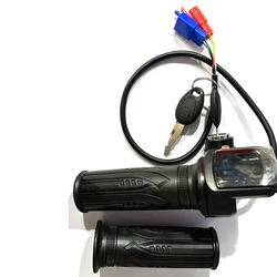 Enhanced Electric Bike Throttle with LED Display - Universal Handlebar Accelerator (48V black0.5)
