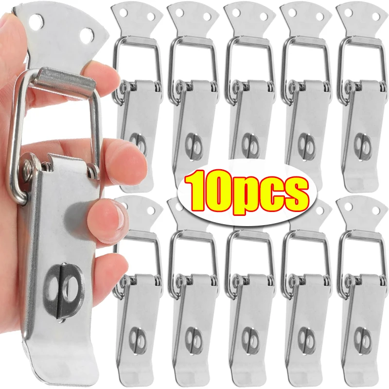 Duck Beak Spring Buckle Stainless Steel Latches Wooden Box Furniture Cabinet Door Lock Buckle Adjustable Hasp Lock Toggle Clamps