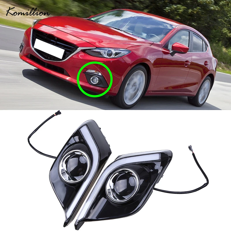 

1 Set Car LED Daytime Running Lights DRL Turn Signal Lamp for Mazda BM Axela Hatchback Sedan 2013 2014 2015 2016 Pre-facelift