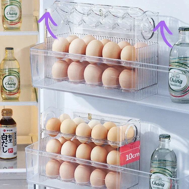 

Flip Egg Storage Box Refrigerator Drawer with Fresh Egg Rack Stand Plastic Egg Holder Organizer Food Container Tray Kitchen tool