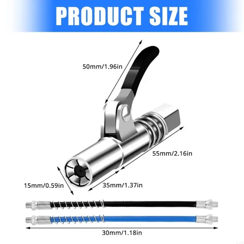 New Grease Guns Mouthpiece and 30cm Hose for M6 to M14 Nipples Various Equipment Use