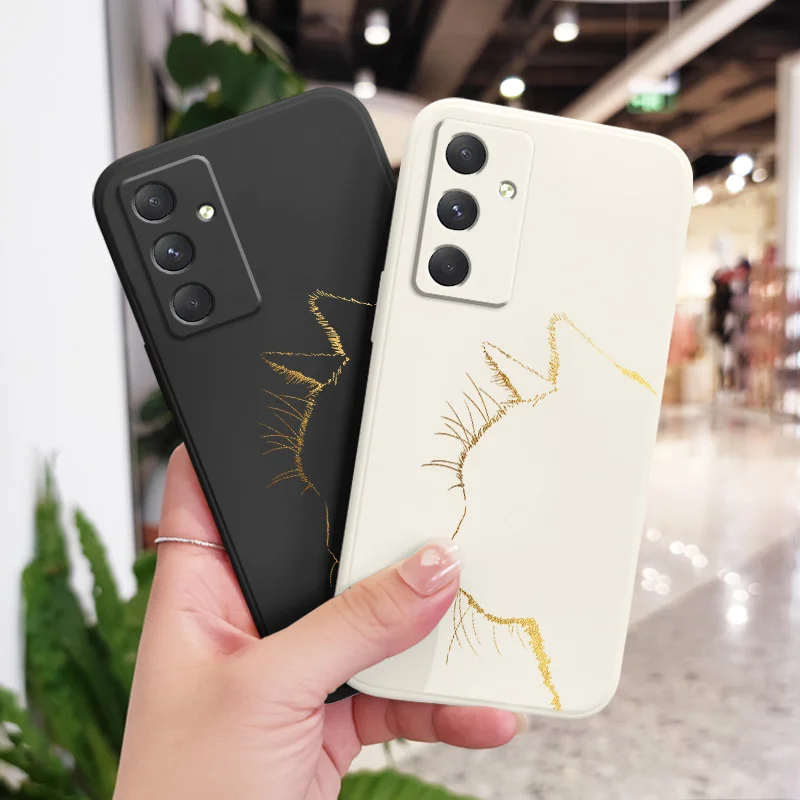 Elegant Black Gold Cat Silicone Phone Case Cover