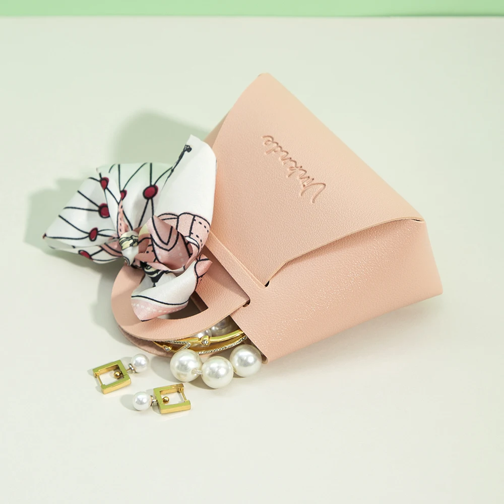 Pink Baby PU Leather Handbag Wedding Favor Bag Custom Logo Bridal Shower Birthday Party Bridesmaid DIY Gift Packaging Pouches