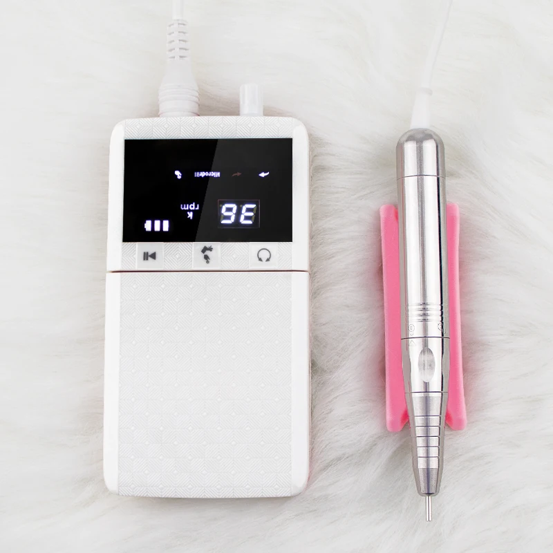 Nail Supplies for Professionals Silver Slim Brushless Handpiece Strong Power Rechargeable Nail Drill Machine Nail Efile 3