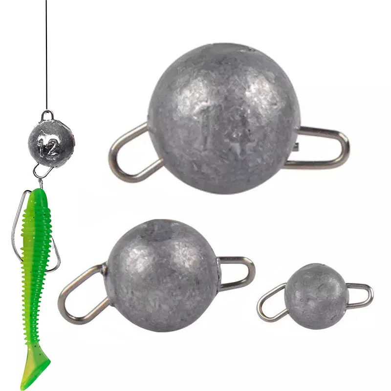 Fishing Counterweight Sinker 5pcs/lot 3g-28g Deep Water Bullet Weight with Swivel Round Ball Sinkers Fishing Tackle Accessories