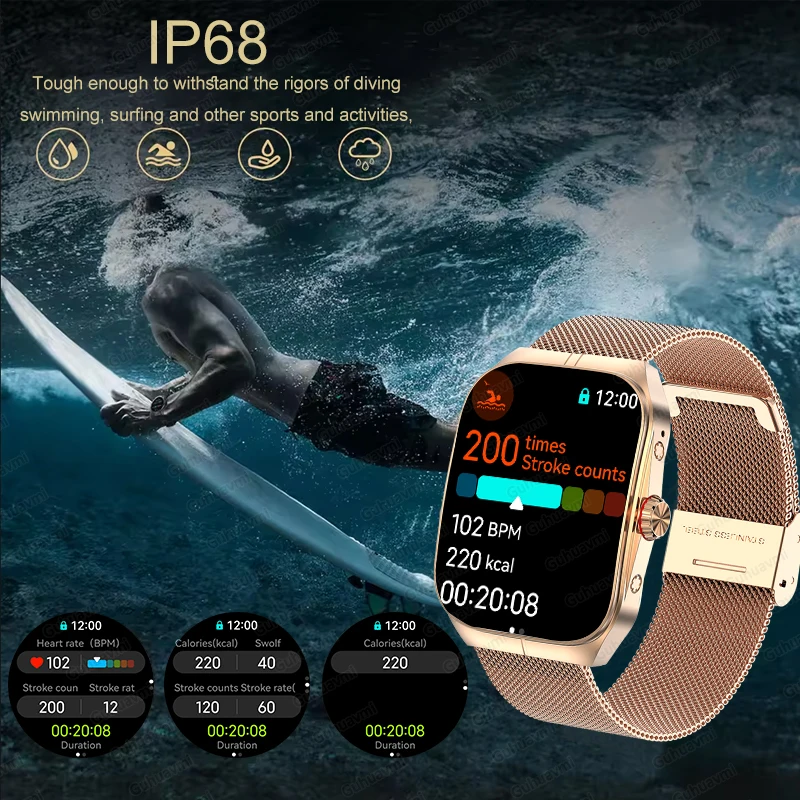 2025New1.95 inch Smart Watch Bluetooth Calls music IP68 Waterproof  Sports Mode Health Monitoring Voice control Smart Watch 4