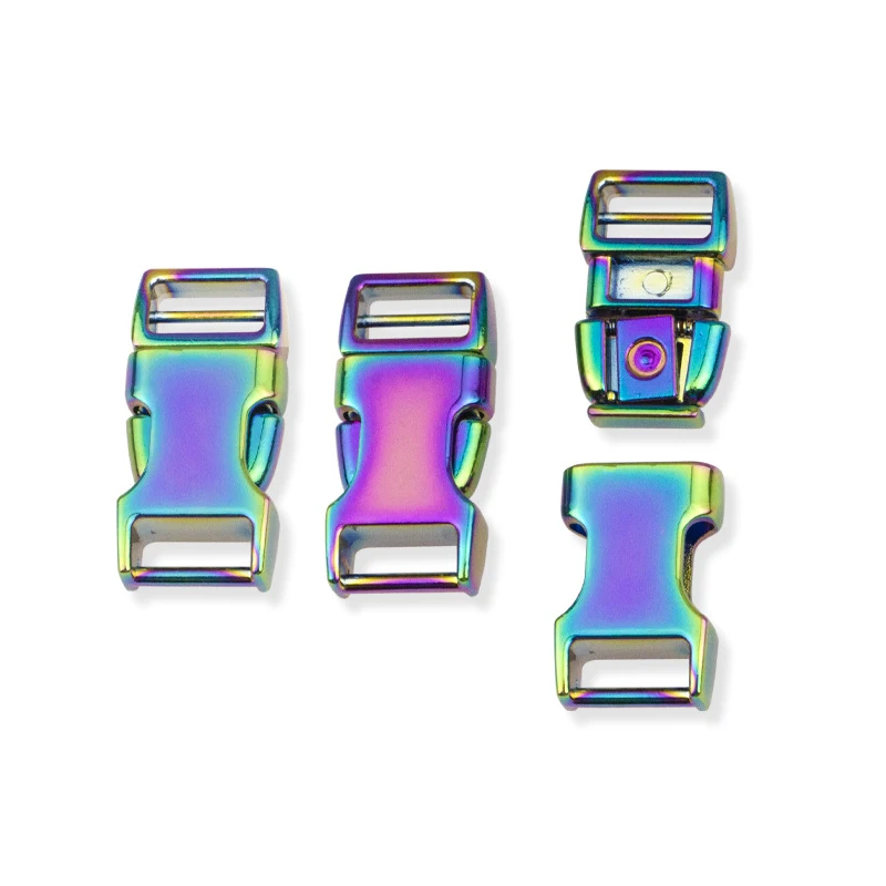 10/19/20/25mm Quick Release Buckle Metal Backpack Bags Strap Hook Clasp Rainbow Belt Adjustment Clasp DIY Hardware Accessories