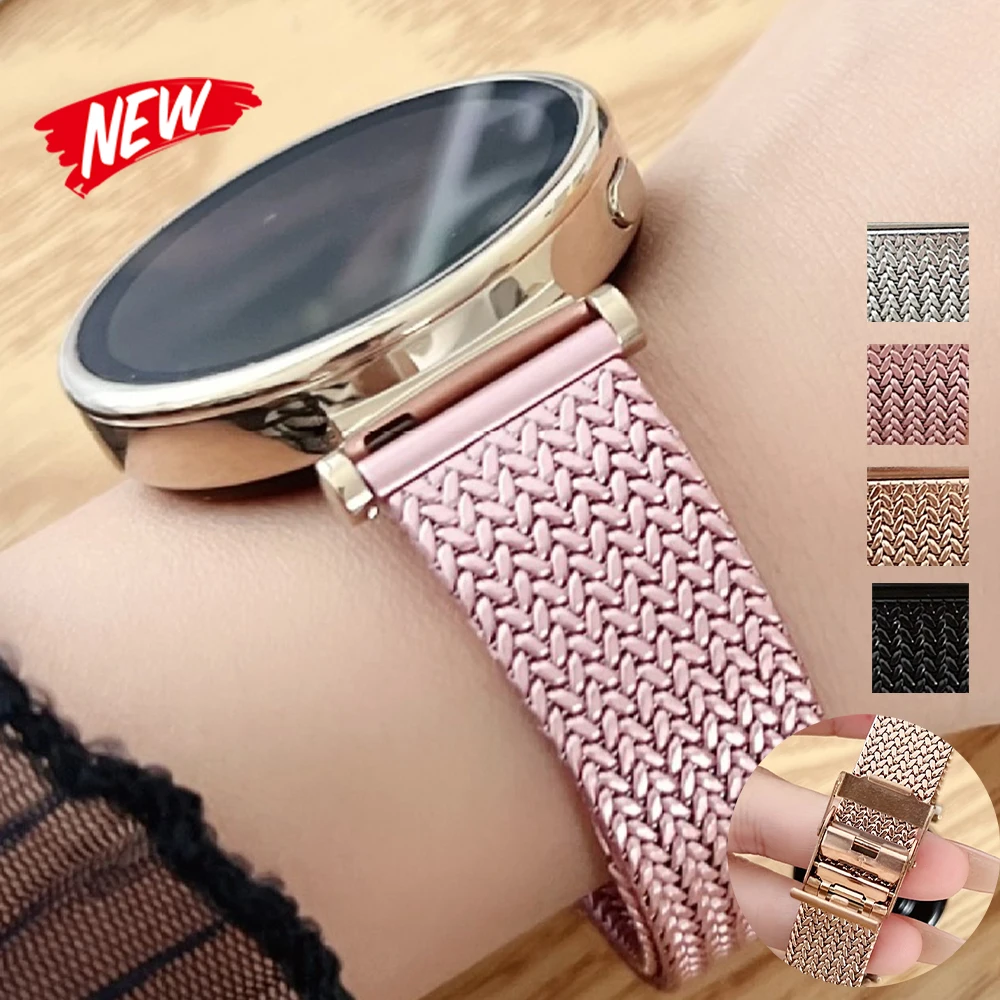 

18mm Wheat Grain Stainless Steel Watch Band for huawei honor S1/fit 20 22mm Wristbands for Huawei GT4 pro GT2 3 Replace Bracelet