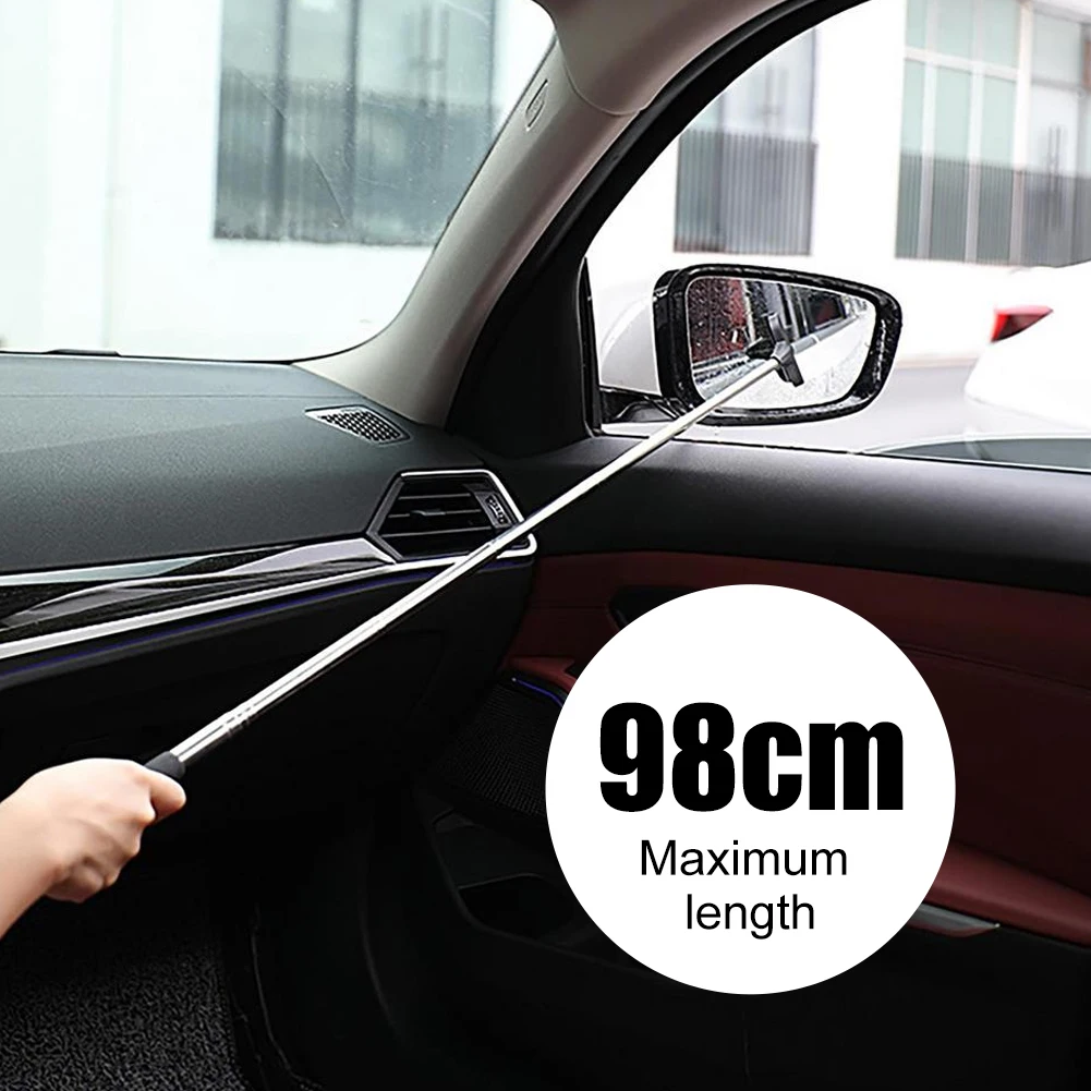 Portable Rainy Glass Window Cleaning Tool Wiper Extendable Handle Car Side Rearview Mirror Squeegee