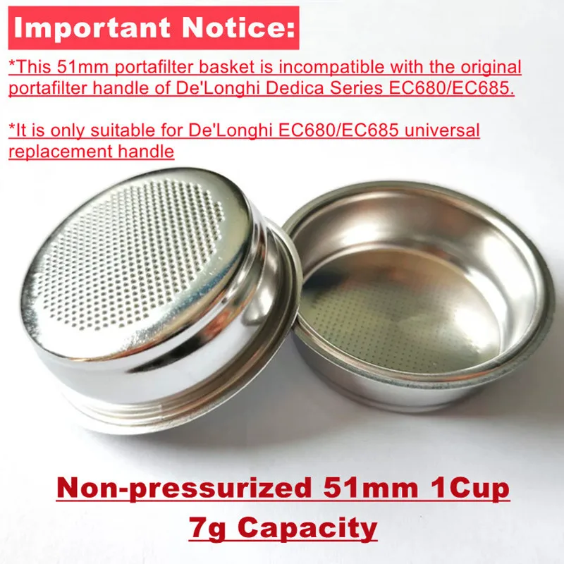Portafiltro senza fondo per caffè da 51 mm adatto per DeLonghi La Specialista EC9335/9665/9155 Cestello filtro caffè Strumenti Barista  15