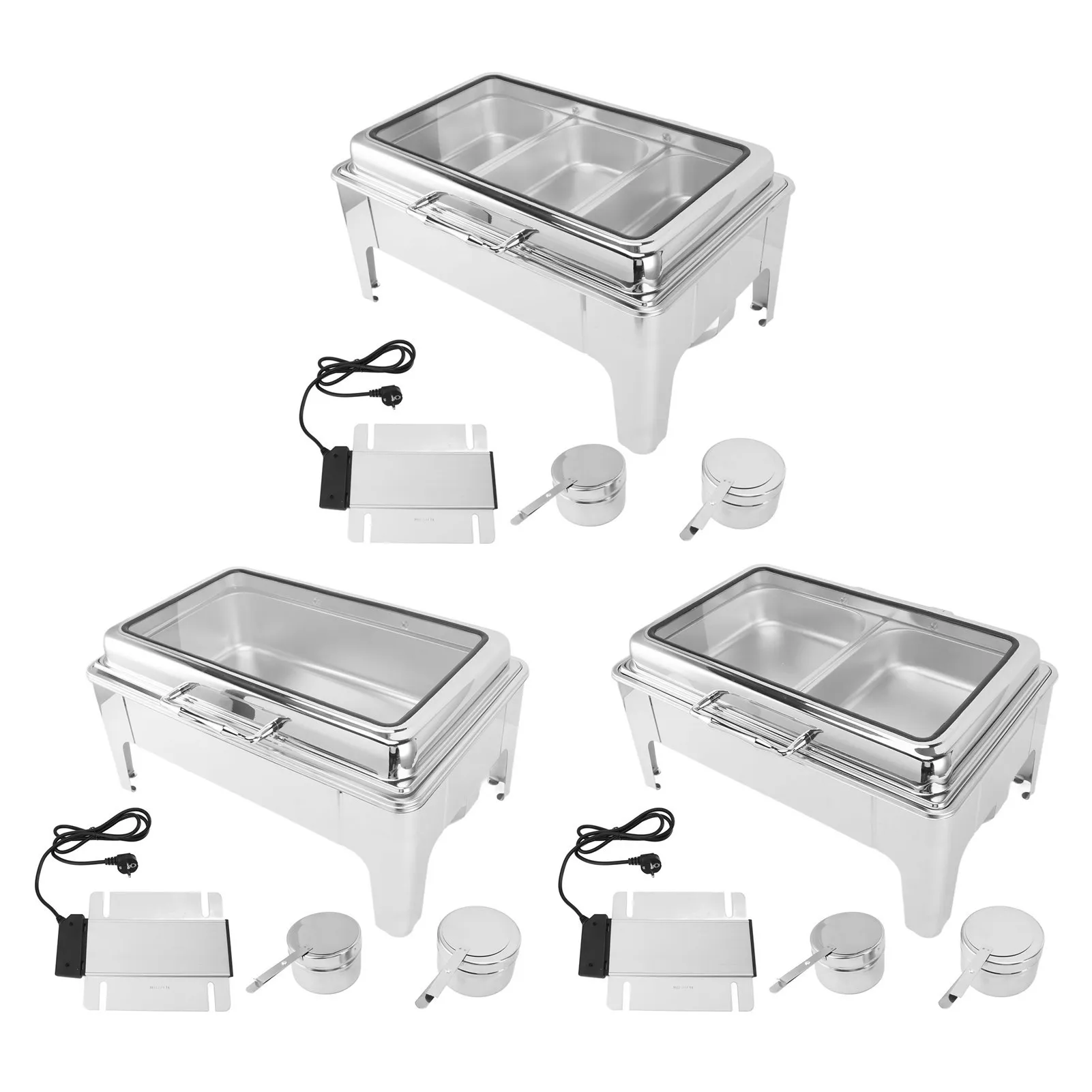 HA-EMORE Electric Chafing Dish Set with Temperature Control, Stainless  Steel Chafer, Food Warmer for Catering and Food Servers 