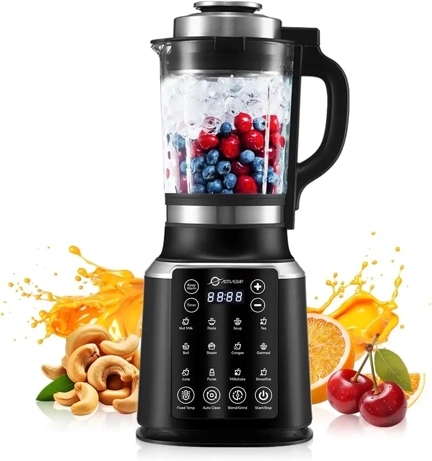 Ash01-B Blenders For Kitchen With Heating, 1200W Adjustable 26000-60000Rpm High Speed Food Processors, Black Professional 1 Ash01-B Blenders For Kitchen With Heating, 1200W Adjustable 26000-60000Rpm High Speed Food Processors, Black Professional 1