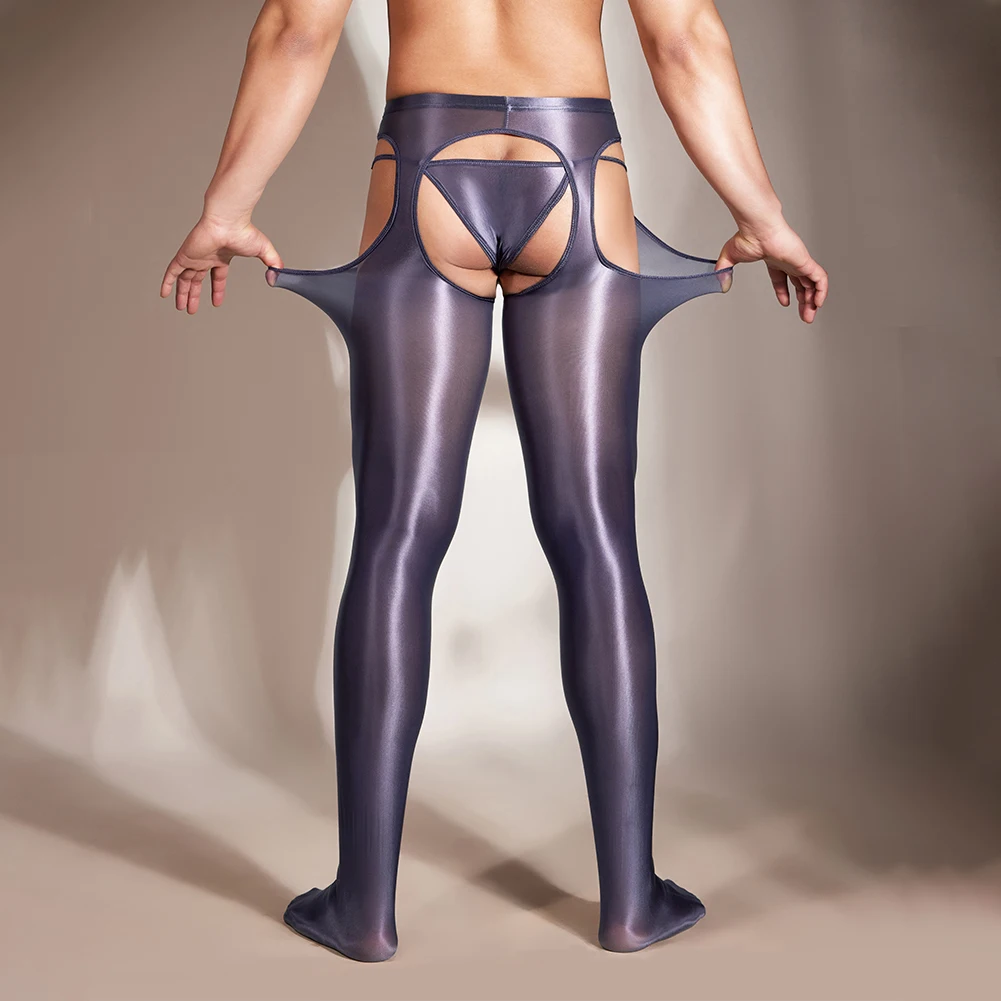New Pantyhose Oil Shiny Transparents Trousers Underwear Elastic Gay Glossy Leggings Long Pants See Through