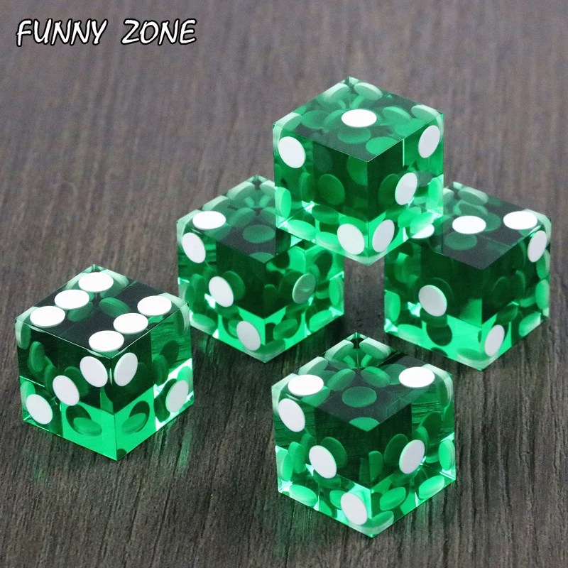 Game Dice 5pcs of 19mm Casino Dice with Razor Edges and Matching Serial Numbers Clear Translucent D6 Royal Craps